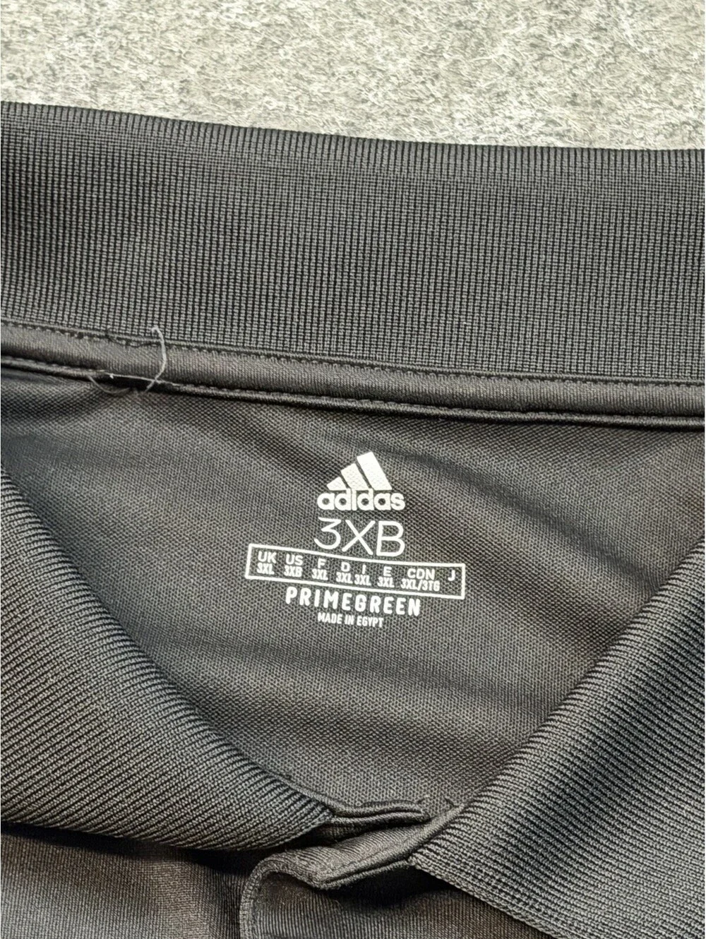 Adidas Primegreen Mens 3XB Black Performance Golf Polo Shirt Big Size